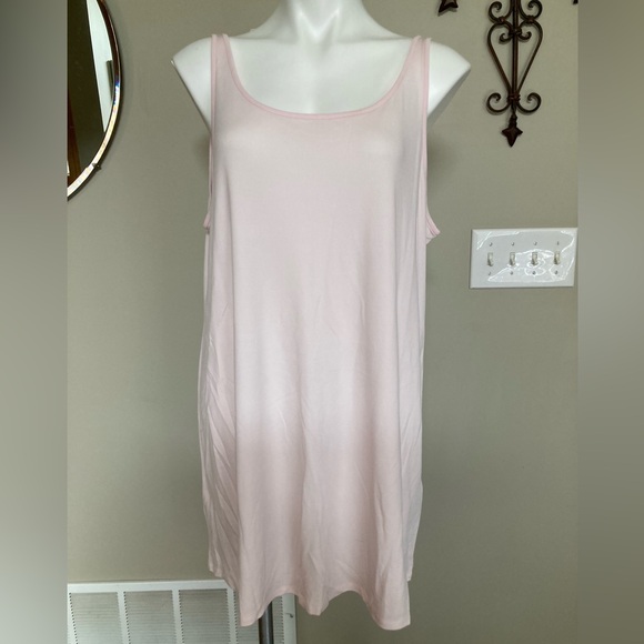 🐬 Eileen Fisher Pink  Stretch Silk Jersey Sleeveless Tank Top - Picture 1 of 10